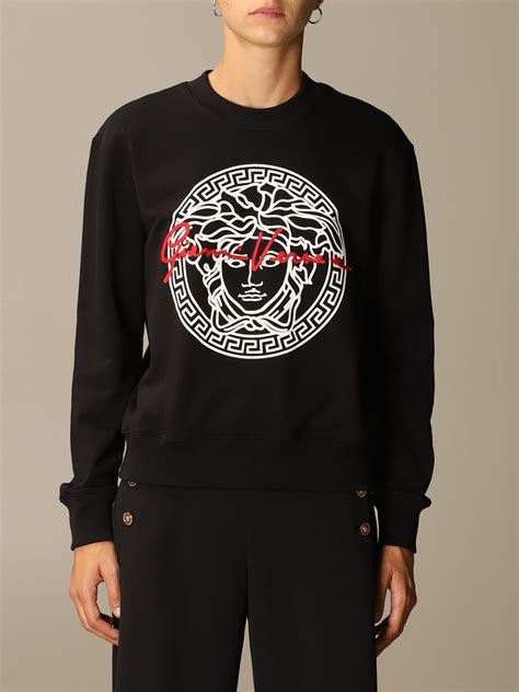 versace sweatshirt black|versace sweater women.